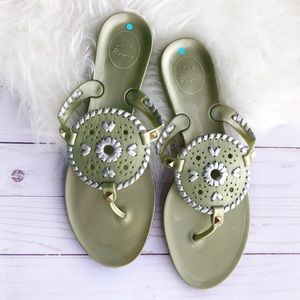 Jack Rogers green jelly sandals size 10
